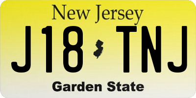 NJ license plate J18TNJ