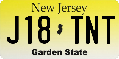NJ license plate J18TNT