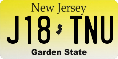 NJ license plate J18TNU