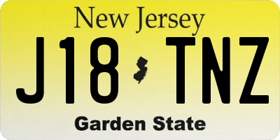 NJ license plate J18TNZ