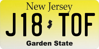 NJ license plate J18TOF
