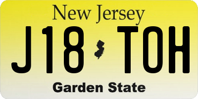 NJ license plate J18TOH