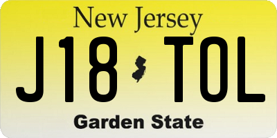 NJ license plate J18TOL