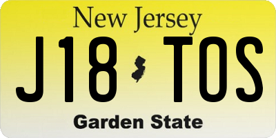 NJ license plate J18TOS