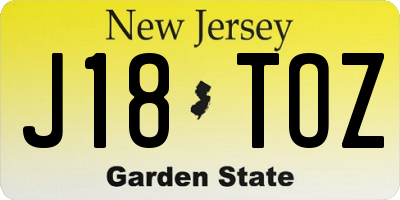 NJ license plate J18TOZ