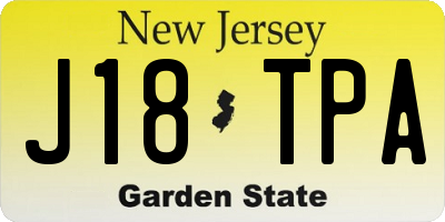 NJ license plate J18TPA