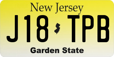 NJ license plate J18TPB