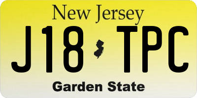NJ license plate J18TPC