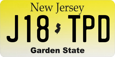 NJ license plate J18TPD