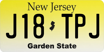 NJ license plate J18TPJ