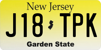 NJ license plate J18TPK