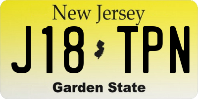 NJ license plate J18TPN