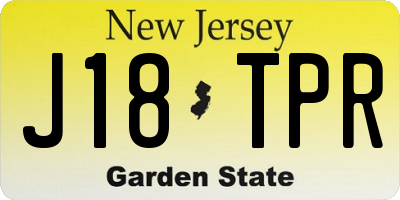 NJ license plate J18TPR