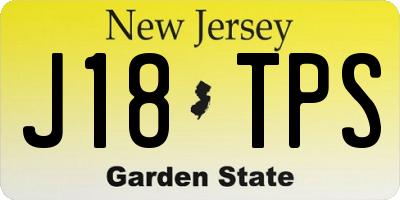NJ license plate J18TPS