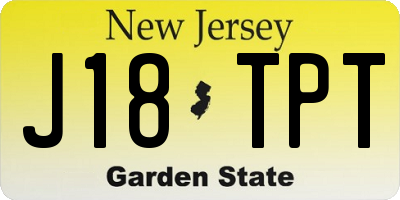 NJ license plate J18TPT
