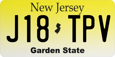 NJ license plate J18TPV