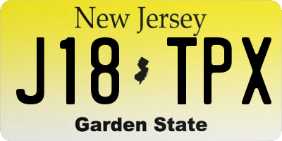 NJ license plate J18TPX