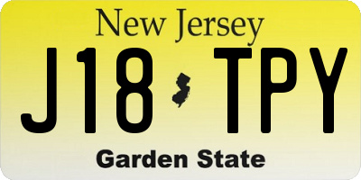 NJ license plate J18TPY