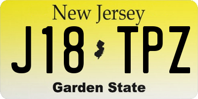 NJ license plate J18TPZ