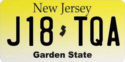 NJ license plate J18TQA