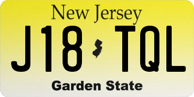 NJ license plate J18TQL