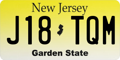 NJ license plate J18TQM