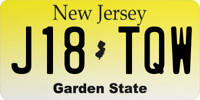 NJ license plate J18TQW