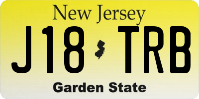 NJ license plate J18TRB