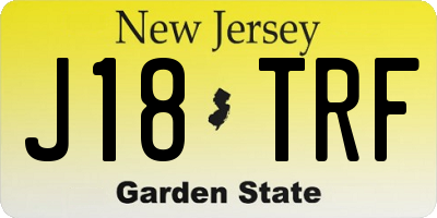 NJ license plate J18TRF