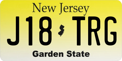 NJ license plate J18TRG