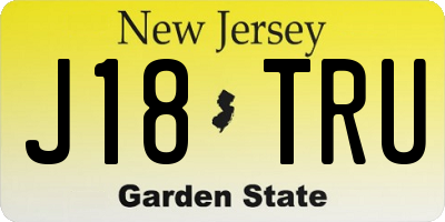 NJ license plate J18TRU