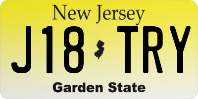 NJ license plate J18TRY