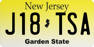 NJ license plate J18TSA
