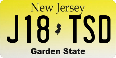 NJ license plate J18TSD