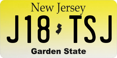 NJ license plate J18TSJ