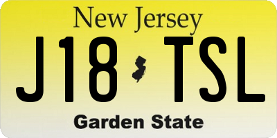 NJ license plate J18TSL