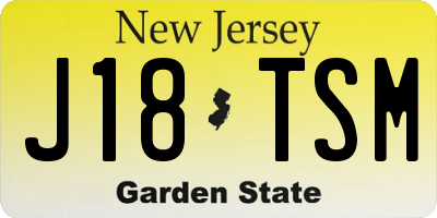 NJ license plate J18TSM