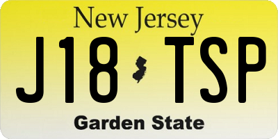 NJ license plate J18TSP
