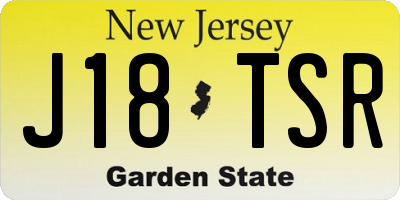 NJ license plate J18TSR