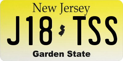 NJ license plate J18TSS