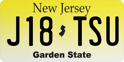 NJ license plate J18TSU