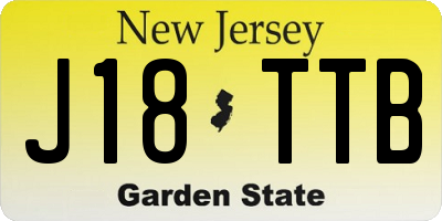 NJ license plate J18TTB