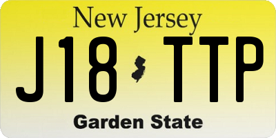 NJ license plate J18TTP