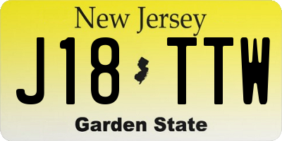 NJ license plate J18TTW