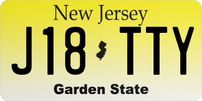 NJ license plate J18TTY