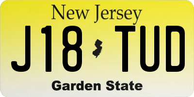 NJ license plate J18TUD