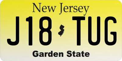 NJ license plate J18TUG