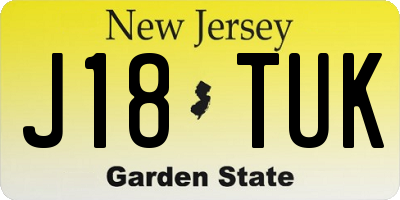 NJ license plate J18TUK
