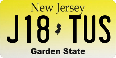 NJ license plate J18TUS