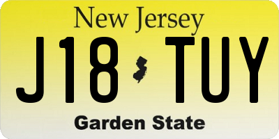 NJ license plate J18TUY